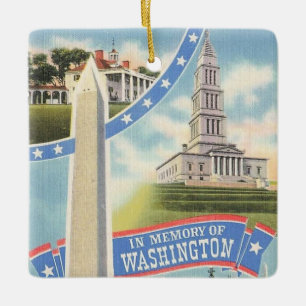 Washington Herdenking Keramisch Ornament