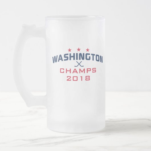 Washington Hockey Kampioenen 2018 16oz Frosted Mok (Links)