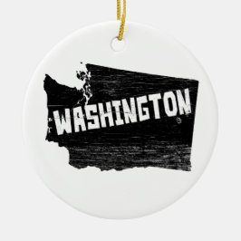 Washington Home  Distress Map Keramisch Ornament