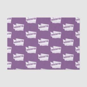 Washington Home Map Silhouette in White Tissuepapier