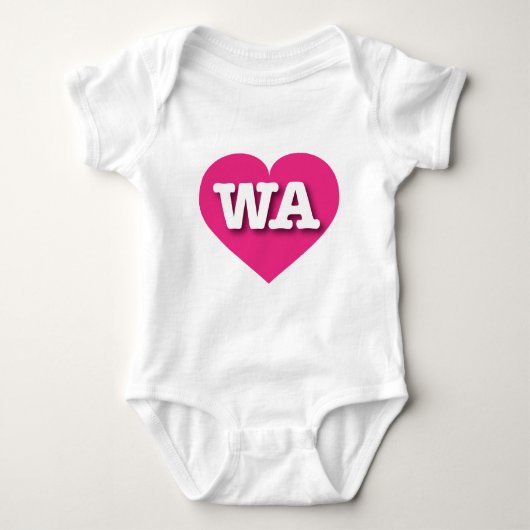 Washington Hot Pink Heart - Ik hou van WA Romper (Voorkant)