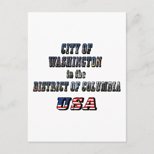 Washington in het District of Columbia USA Briefkaart (Voorkant)