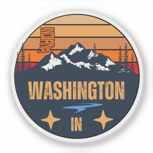 Washington, Indiana Sticker (Voorkant)