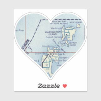 Washington Island WI Map Sticker