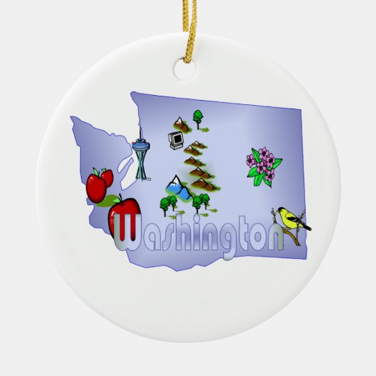 Washington kerstboomversiering keramisch ornament (Voorkant)