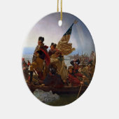 Washington langs de Delaware Keramisch Ornament (Rechts)