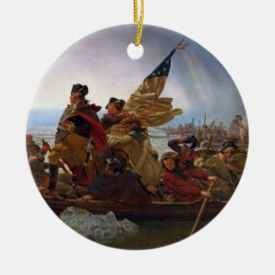 Washington langs de Delaware Keramisch Ornament