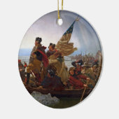 Washington langs de Delaware Keramisch Ornament (Links)