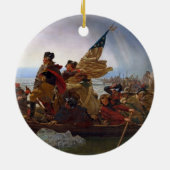 Washington langs de Delaware Keramisch Ornament (Achterkant)