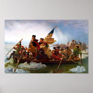 Washington langs de Delaware Poster