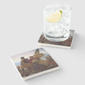 Washington langs de Delaware Stenen Onderzetter (Zijkant)