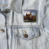 Washington langs de Delaware Vierkante Button 5,1 Cm (In situ)