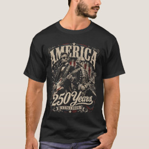 Washington & Lincoln Rocken Amerika 250ste Verjaar T-shirt