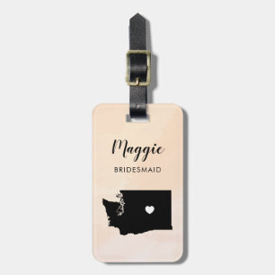 Washington Map Bagagelabel, Wedding Party Welcome Bagagelabel