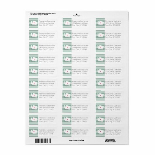Washington Map Home State Love met Custom Heart Etiket (Full Sheet)