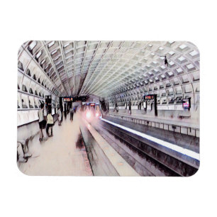 Washington Metro Subway Waterverf Schilderij Magneet