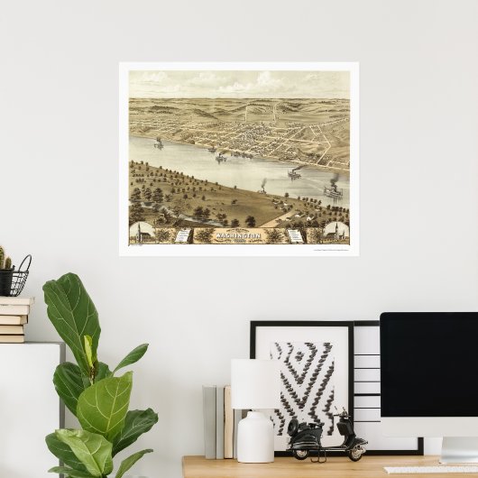 Washington, MO Panoramic Map - 1869 Poster (Thuiskantoor)
