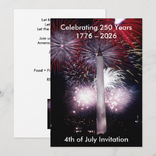 Washington Monument 250 jaar 4 juli-feestje Kaart