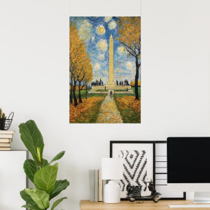 Washington Monument Art - Van Gogh schilderstijl Poster