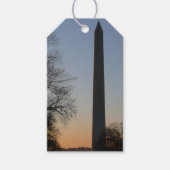 Washington Monument bij zonsondergang in DC Cadeaulabel (Voorkant)
