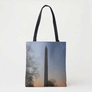Washington Monument bij zonsondergang in DC Draagtas