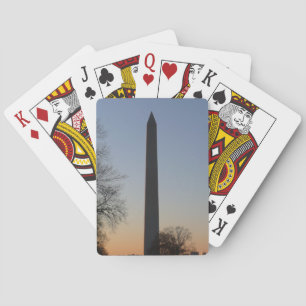 Washington Monument bij zonsondergang in DC Pokerkaarten