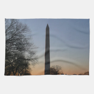 Washington Monument bij zonsondergang in DC Theedoek