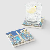 Washington Monument + Blossom II Steen Onderzetter (Zijkant)