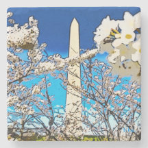 Washington Monument + Blossom II Steen Onderzetter