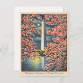  Washington Monument & Cherry Blossoms DC Briefkaart (Voorkant / Achterkant)