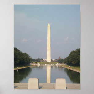 Washington Monument en de Reflecting Pool Poster