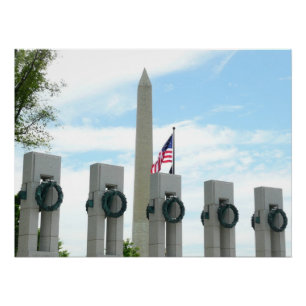 Washington Monument en WWII-herdenkingsmonument in Perfect Poster