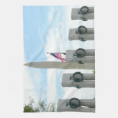 Washington Monument en WWII-herdenkingsmonument in Theedoek (Verticaal)