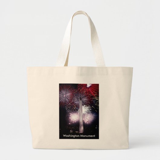 Washington Monument Fireworks Grote Tote Bag (Voorkant)