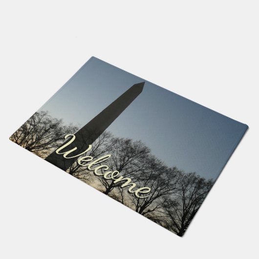 Washington Monument in Winter II Landschap Deurmat (Schuin)