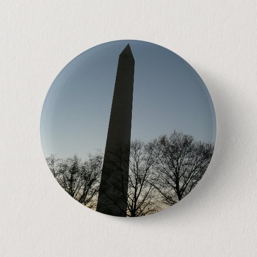 Washington Monument in Winter II Landschap Ronde Button 5,7 Cm (Voorkant)
