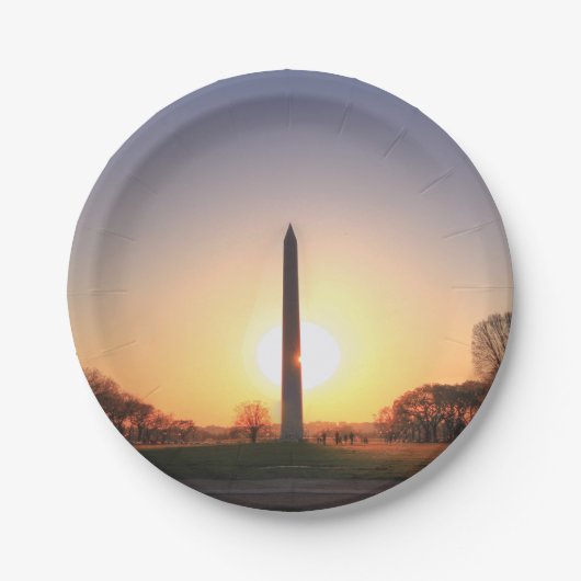 Washington Monument op Sunset Papieren Bordje (Voorkant)