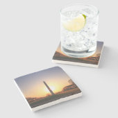 Washington Monument op Sunset Stenen Onderzetter (Zijkant)