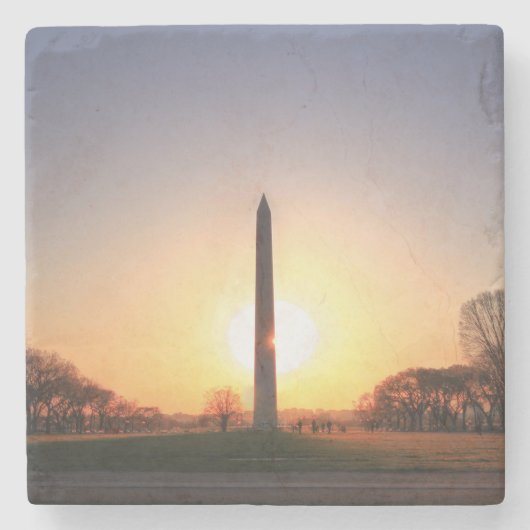 Washington Monument op Sunset Stenen Onderzetter (Voorkant)