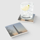 Washington Monument op Sunset Stenen Onderzetter (Zijkant)