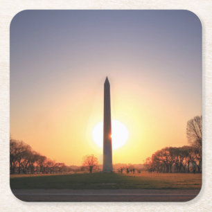 Washington Monument op Sunset Vierkante Kartonnen Onderzetter