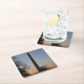 Washington Monument op Sunset Vierkante Kartonnen Onderzetter (Insitu)