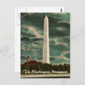 Washington Monument par carte postale de nuit (Devant / Derrière)