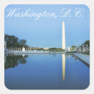 Washington Monument, Reflecterende Pool, Washingto Vierkante Sticker