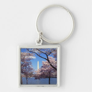 Washington Monument via Cherry Blossom Sleutelhanger