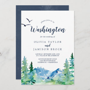 Washington Mountain Destination Wedding Kaart