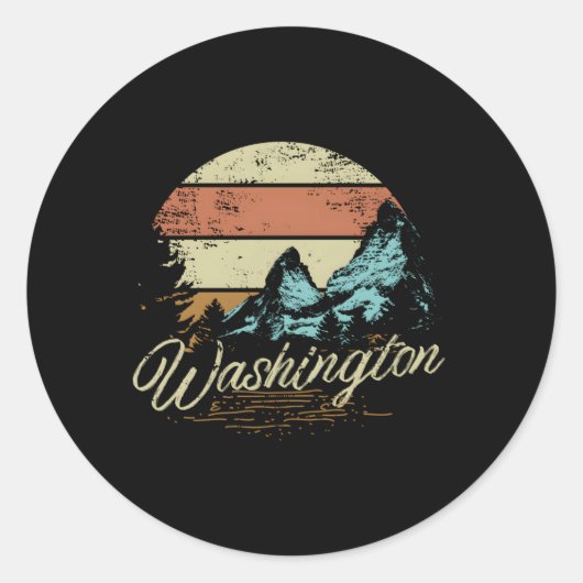 Washington Mountain Ronde Sticker (Voorkant)