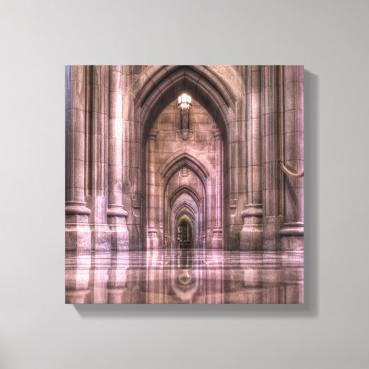 Washington National Cathedral Reflection Canvas Afdruk (Voorkant)