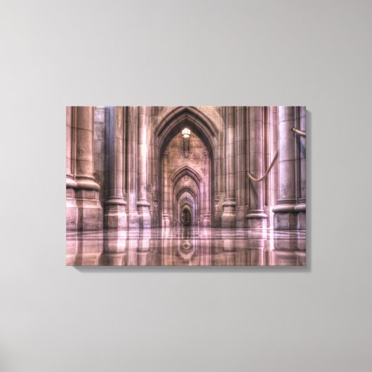 Washington National Cathedral Reflection Canvas Afdruk (Voorkant)
