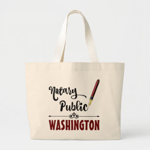 Washington notaris Public Ink Pen Grote Tote Bag
